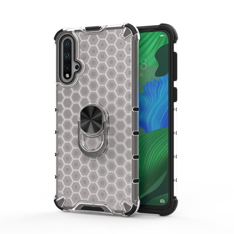 For Huawei Nova 5T Shockproof Honeycomb PC + TPU Ring Holder Protection Case
