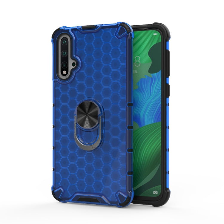 For Huawei Nova 5 Shockproof Honeycomb PC + TPU Ring Holder Protection Case