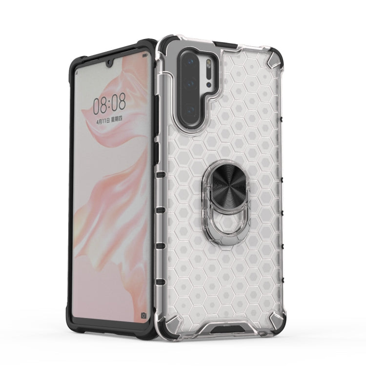 For Huawei P30 Pro Shockproof Honeycomb PC + TPU Ring Holder Protection Case