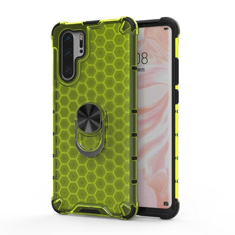 For Huawei P30 Pro Shockproof Honeycomb PC + TPU Ring Holder Protection Case