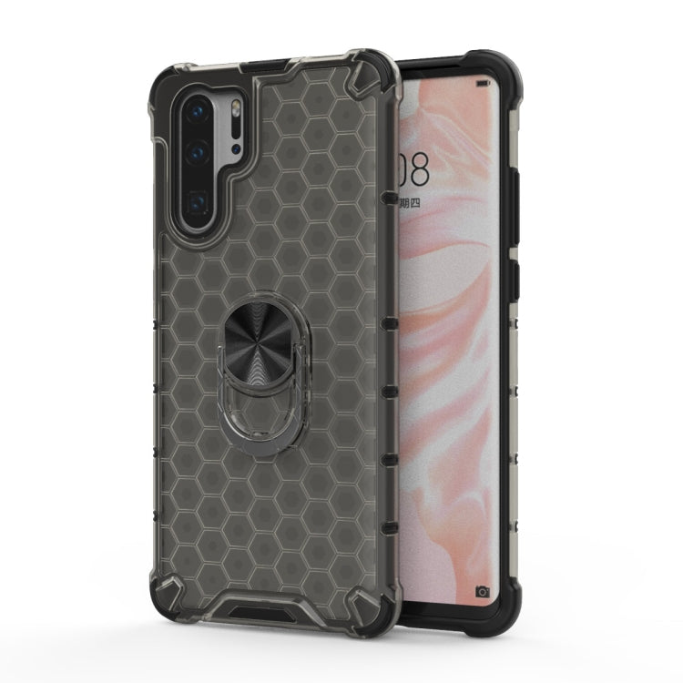 For Huawei P30 Pro Shockproof Honeycomb PC + TPU Ring Holder Protection Case