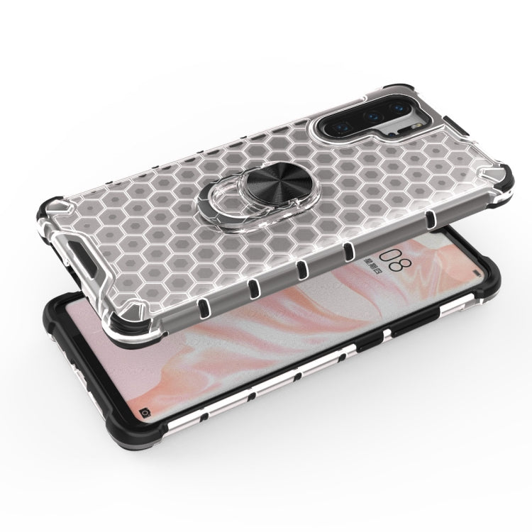 For Huawei P30 Pro Shockproof Honeycomb PC + TPU Ring Holder Protection Case