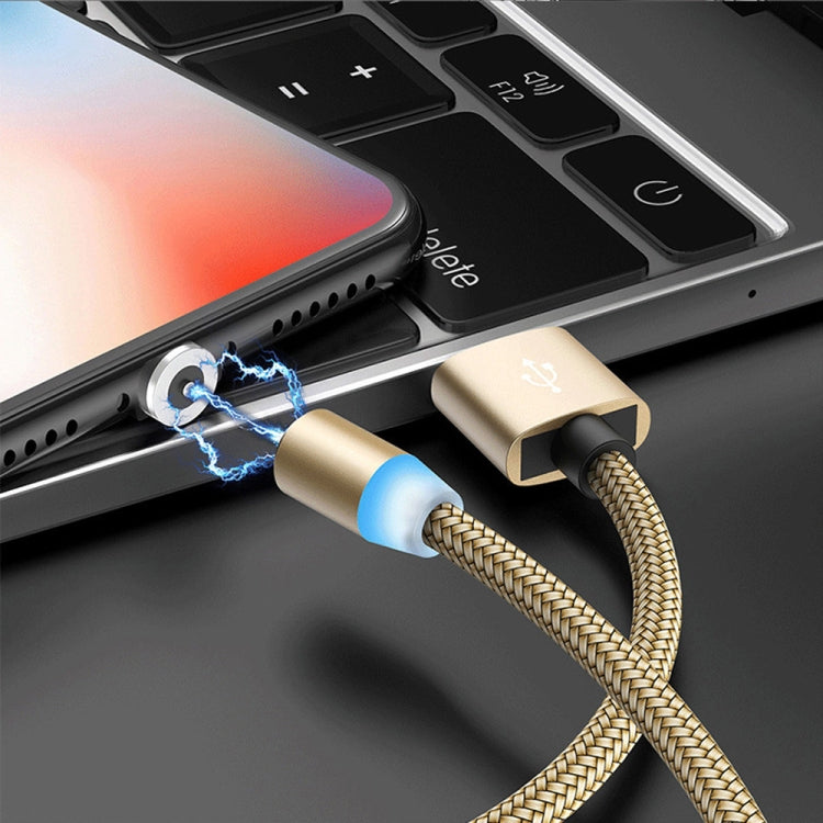 2 in 1 USB to Micro USB + Type-C / USB-C Magnetic Metal Joint Nylon Braided Charging Cable, Length: 2m