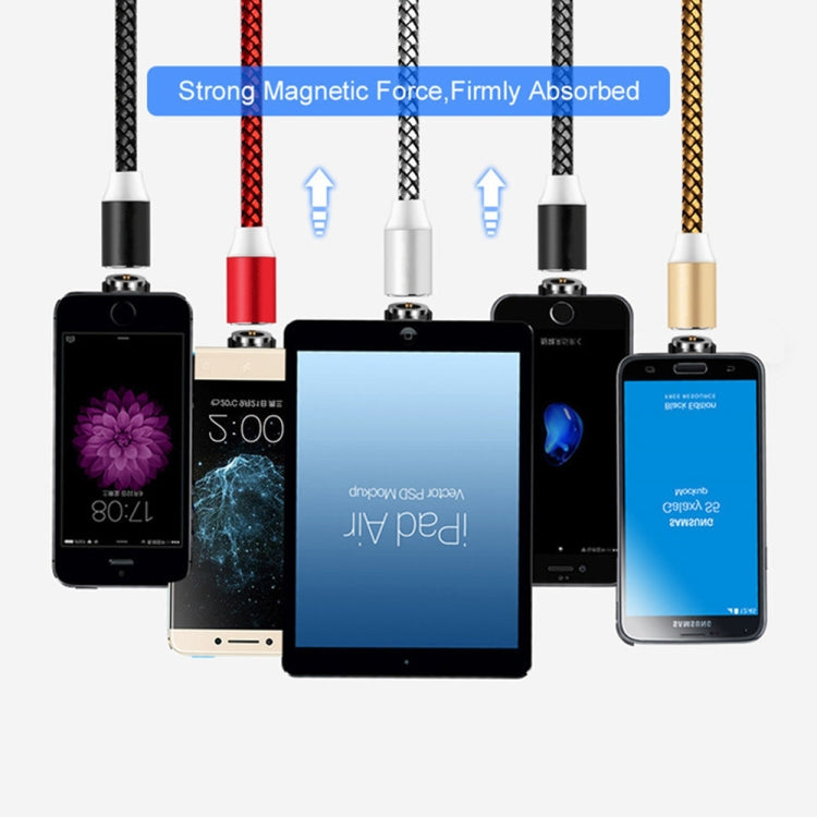 2 in 1 USB to Micro USB + Type-C / USB-C Magnetic Metal Joint Nylon Braided Charging Cable, Length: 2m