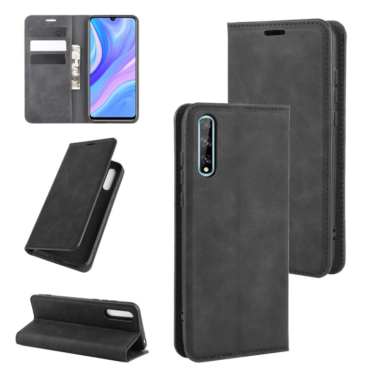 For Huawei Y8p/Enjoy 10s Retro-skin Business Magnetic Suction Leather Case with Holder & Card Slots & Wallet