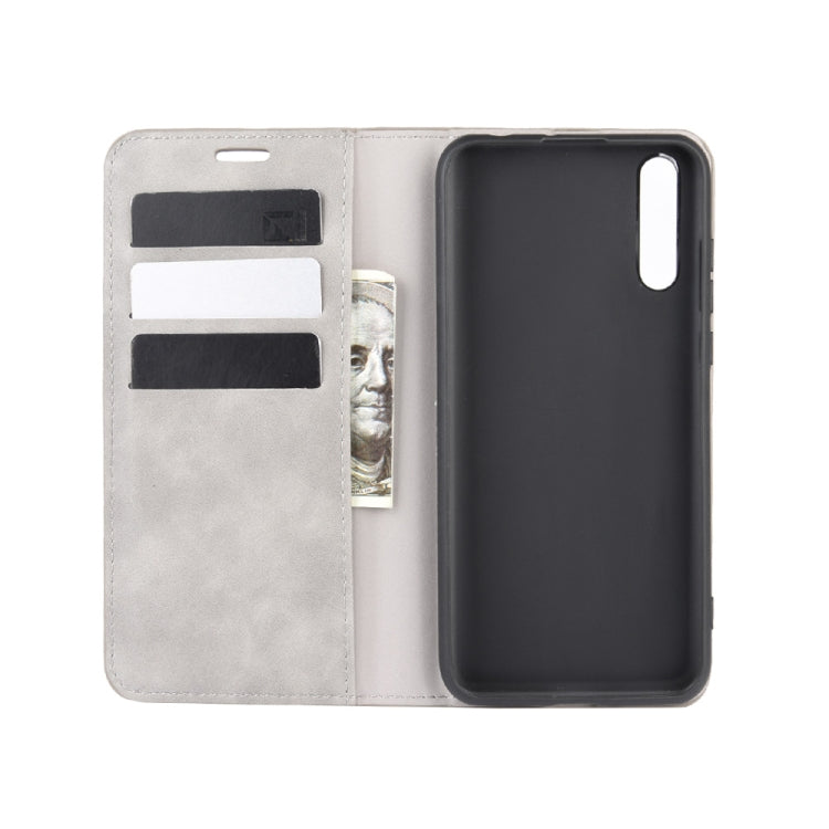 For Huawei Y8p/Enjoy 10s Retro-skin Business Magnetic Suction Leather Case with Holder & Card Slots & Wallet