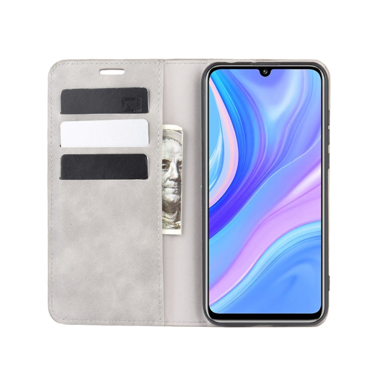 For Huawei Y8p/Enjoy 10s Retro-skin Business Magnetic Suction Leather Case with Holder & Card Slots & Wallet