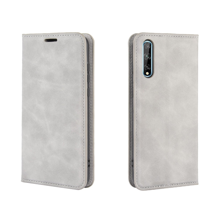 For Huawei Y8p/Enjoy 10s Retro-skin Business Magnetic Suction Leather Case with Holder & Card Slots & Wallet