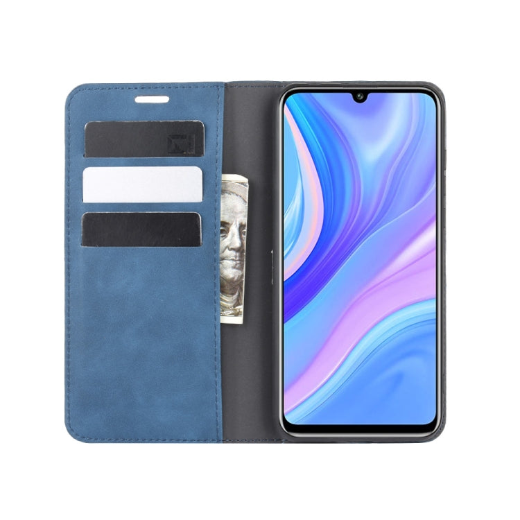 For Huawei Y8p/Enjoy 10s Retro-skin Business Magnetic Suction Leather Case with Holder & Card Slots & Wallet
