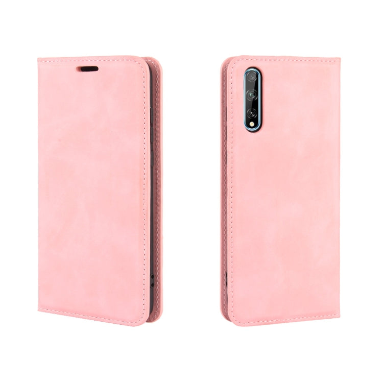 For Huawei Y8p/Enjoy 10s Retro-skin Business Magnetic Suction Leather Case with Holder & Card Slots & Wallet