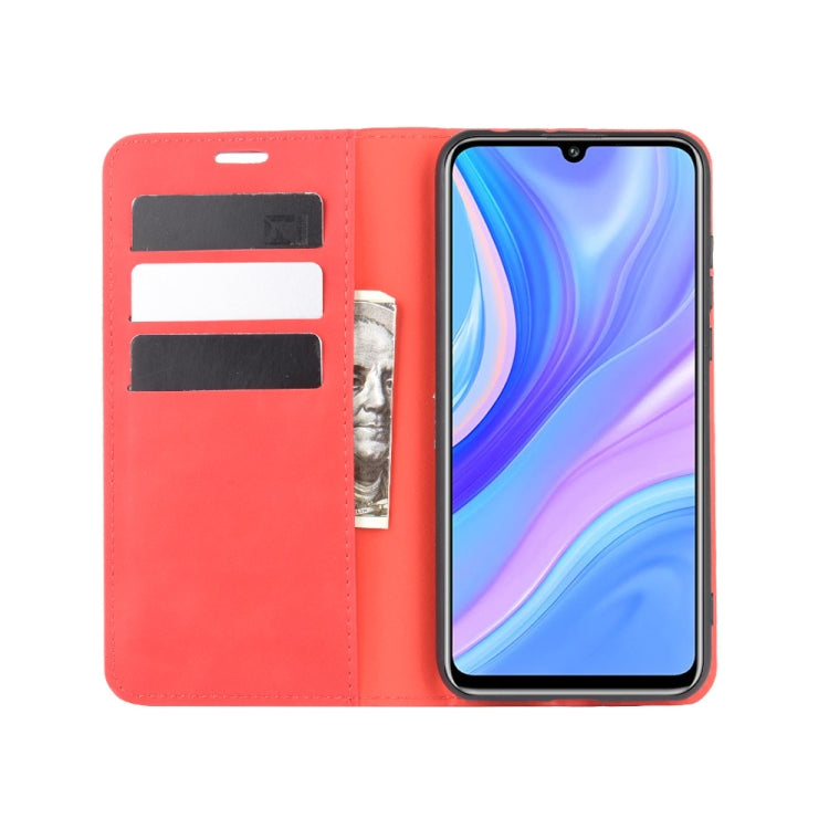 For Huawei Y8p/Enjoy 10s Retro-skin Business Magnetic Suction Leather Case with Holder & Card Slots & Wallet