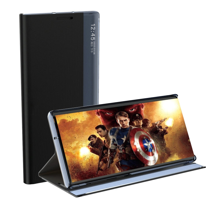 For Huawei P40 Lite/Nova6 SE/Nova7i Side Display With Magnetic / Bracket Function / Sleep Function Plain Texture Cloth + PC Flip Case