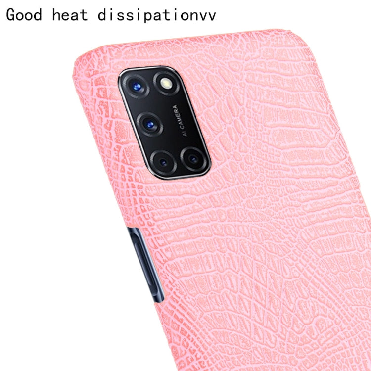 For Oppo A92/A52/A72 Shockproof Crocodile Texture PC + PU Case