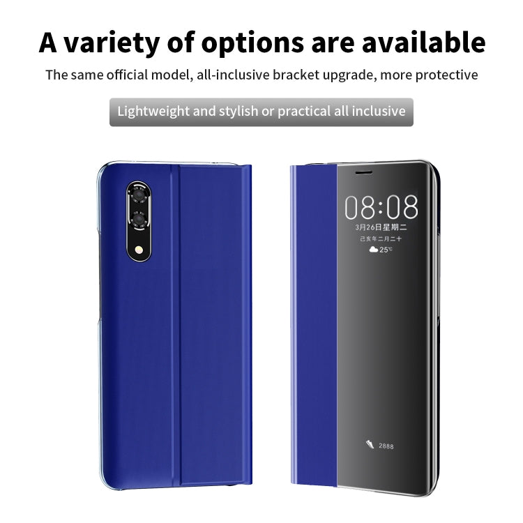 For Huawei P40 Side Window Display Comes With Hibernation/Bracket Function Plain Cloth Without Flip To Answer The Phone Case