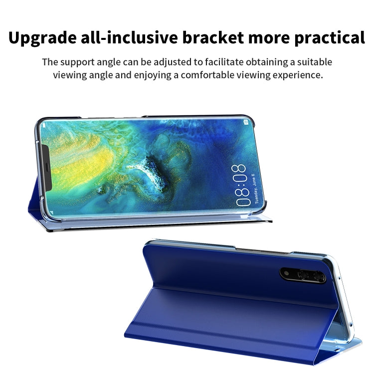 For Huawei P40 Pro Side Display Magnetic Horizontal Flip Plain Texture Cloth + PC Case with Holder & Sleep / Wake-up Function