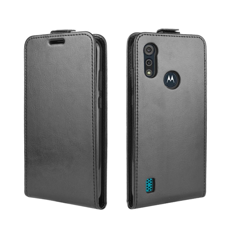 For Motorola Moto E6s 2020 R64 Texture Single Vertical Flip Leather Protective Case with Card Slots & Photo Frame