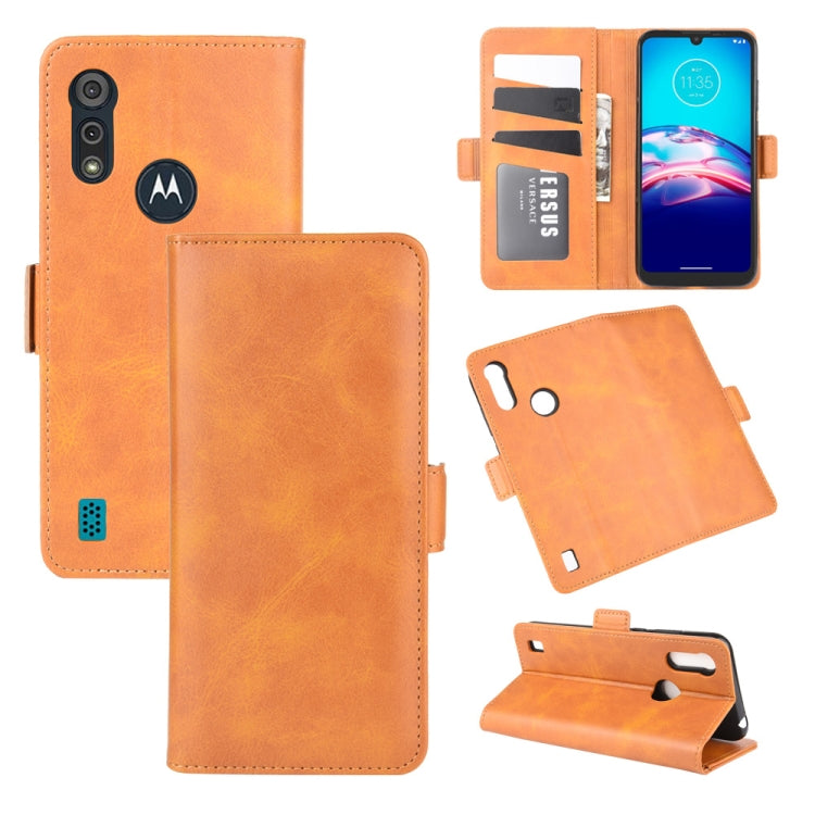 For Motorola Moto E6s (2020) Dual-side Magnetic Buckle Horizontal Flip Leather Case with Holder & Card Slots & Wallet