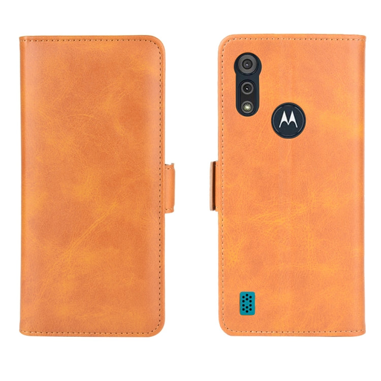 For Motorola Moto E6s (2020) Dual-side Magnetic Buckle Horizontal Flip Leather Case with Holder & Card Slots & Wallet