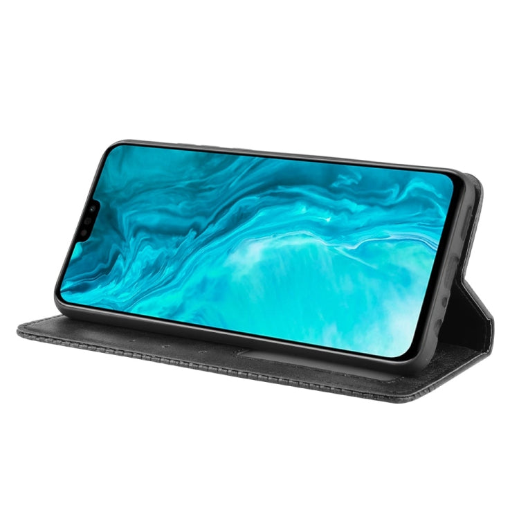 For Huawei Honor 9X Lite Magnetic Buckle Retro Crazy Horse Texture Horizontal Flip Leather Case , with Holder & Card Slots & Photo Frame