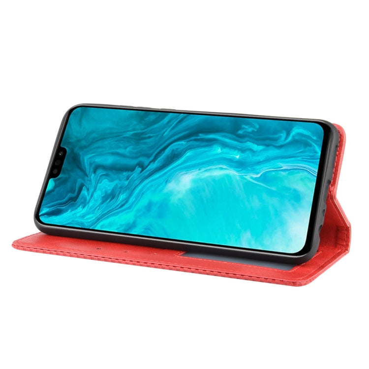 For Huawei Honor 9X Lite Magnetic Buckle Retro Crazy Horse Texture Horizontal Flip Leather Case , with Holder & Card Slots & Photo Frame