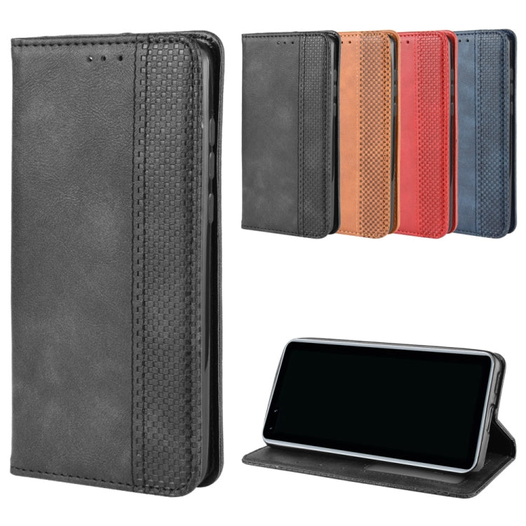 For Huawei P40 Pro+/P40 Pro Plus Magnetic Buckle Retro Crazy Horse Texture Horizontal Flip Leather Case , with Holder & Card Slots & Photo Frame