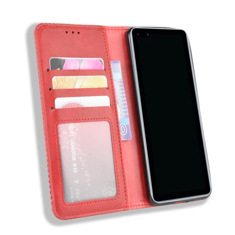 For Huawei P40 Pro+/P40 Pro Plus Magnetic Buckle Retro Crazy Horse Texture Horizontal Flip Leather Case , with Holder & Card Slots & Photo Frame