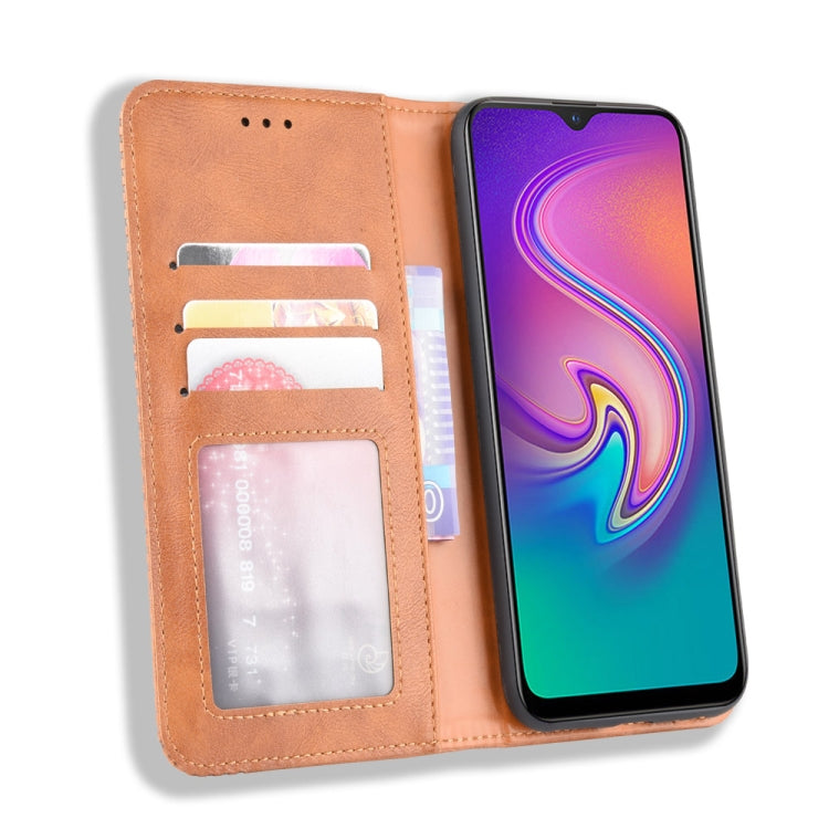 For Infinix Smart 3 Plus / X627 Magnetic Buckle Retro Crazy Horse Texture Horizontal Flip Leather Case , with Holder & Card Slots & Photo Frame