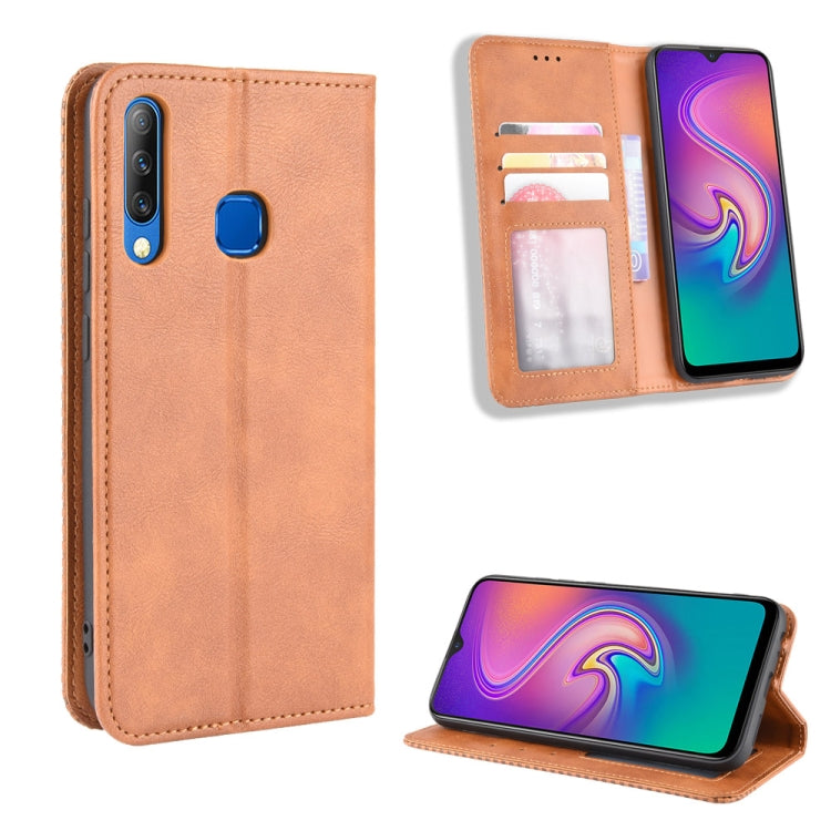 For Infinix Smart 3 Plus / X627 Magnetic Buckle Retro Crazy Horse Texture Horizontal Flip Leather Case , with Holder & Card Slots & Photo Frame