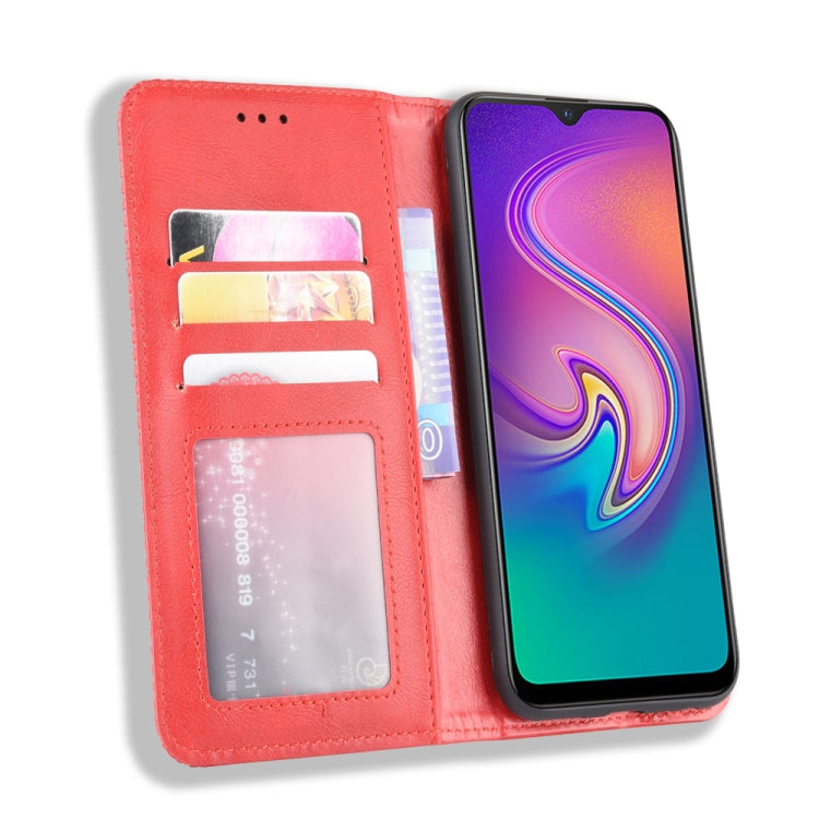 For Infinix Smart 3 Plus / X627 Magnetic Buckle Retro Crazy Horse Texture Horizontal Flip Leather Case , with Holder & Card Slots & Photo Frame