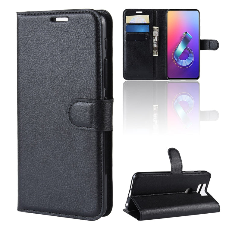Litchi Texture Wallet Leather Stand Protective Case for Asus ZenFone 6 ZS630KL