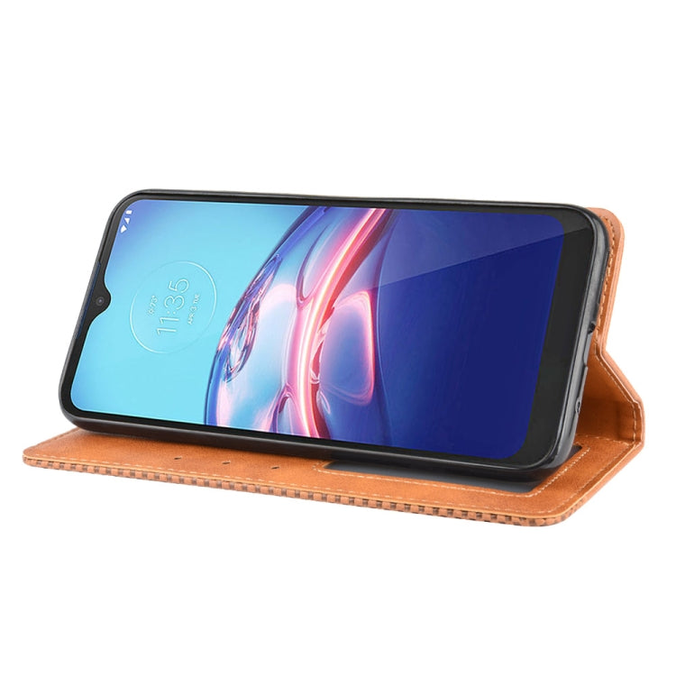 For Motorola Moto E (2020) Magnetic Buckle Retro Crazy Horse Texture Horizontal Flip Leather Case , with Holder & Card Slots & Photo Frame