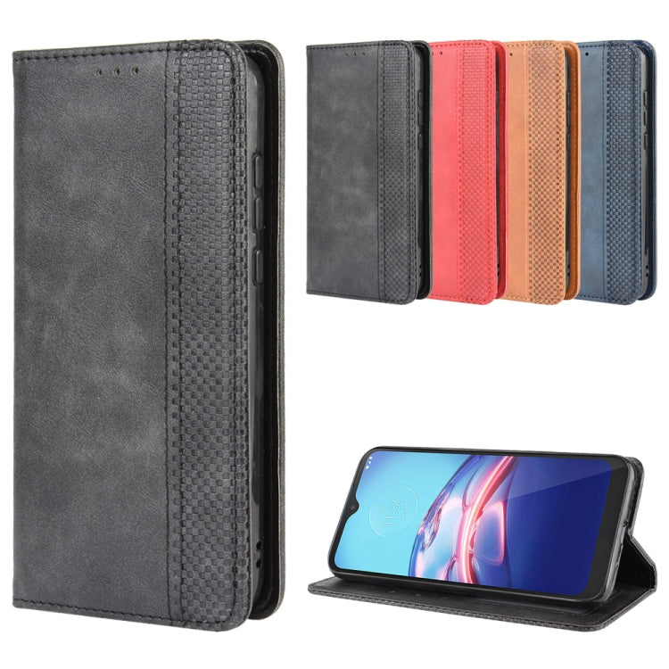 For Motorola Moto E (2020) Magnetic Buckle Retro Crazy Horse Texture Horizontal Flip Leather Case , with Holder & Card Slots & Photo Frame
