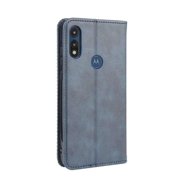 For Motorola Moto E (2020) Magnetic Buckle Retro Crazy Horse Texture Horizontal Flip Leather Case , with Holder & Card Slots & Photo Frame