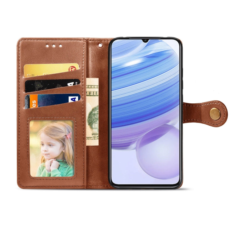 For Xiaomi Redmi 10X Pro 5G/10X 5G Retro Solid Color Leather Buckle Phone Case with Lanyard & Photo Frame & Card Slot & Wallet & Stand Function
