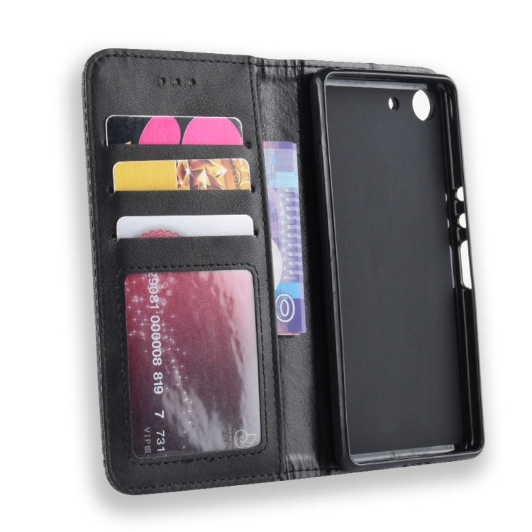 Magnetic Buckle Retro Crazy Horse Texture Horizontal Flip Leather Case for Sony Xperia ACE SO-02L, with Holder & Card Slots & Photo Frame