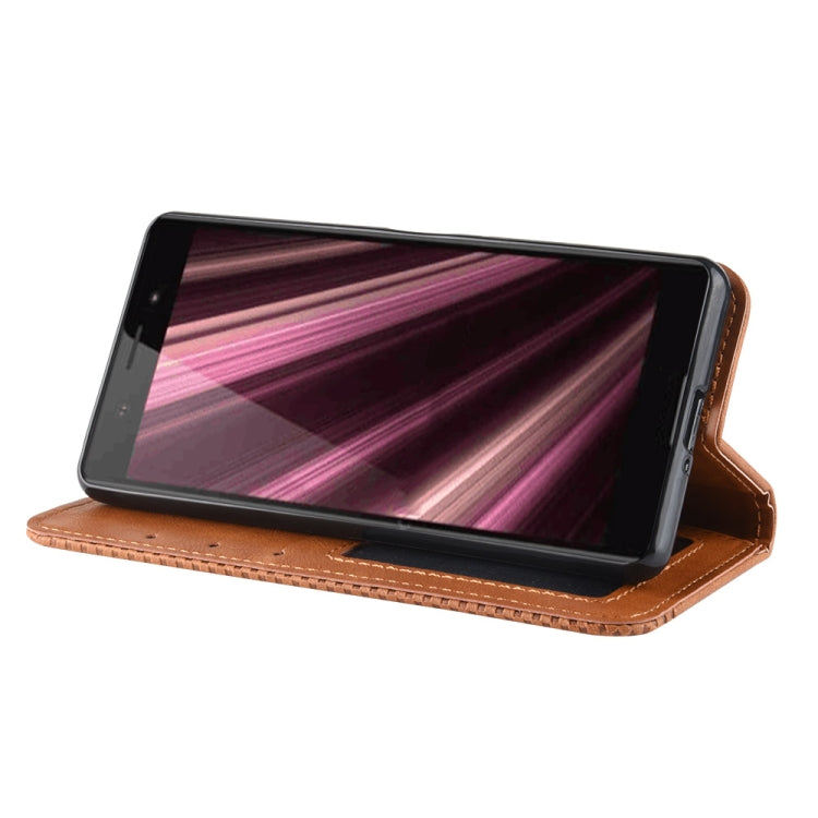 Magnetic Buckle Retro Crazy Horse Texture Horizontal Flip Leather Case for Sony Xperia ACE SO-02L, with Holder & Card Slots & Photo Frame