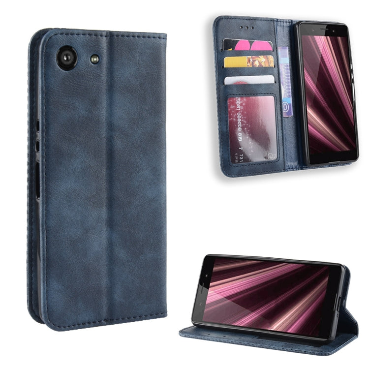 Magnetic Buckle Retro Crazy Horse Texture Horizontal Flip Leather Case for Sony Xperia ACE SO-02L, with Holder & Card Slots & Photo Frame