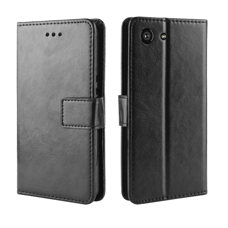 Retro Crazy Horse Texture Horizontal Flip Leather Case for Sony Xperia ACE SO-02L, with Holder & Card Slots & Photo Frame