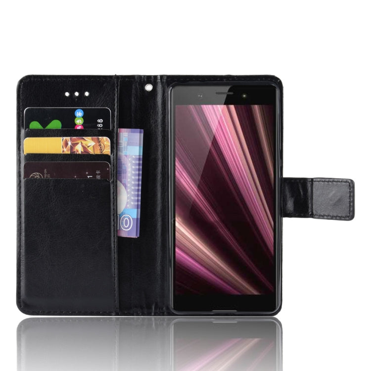 Retro Crazy Horse Texture Horizontal Flip Leather Case for Sony Xperia ACE SO-02L, with Holder & Card Slots & Photo Frame