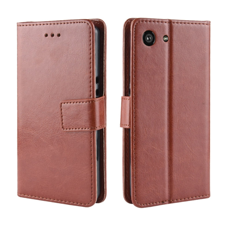 Retro Crazy Horse Texture Horizontal Flip Leather Case for Sony Xperia ACE SO-02L, with Holder & Card Slots & Photo Frame