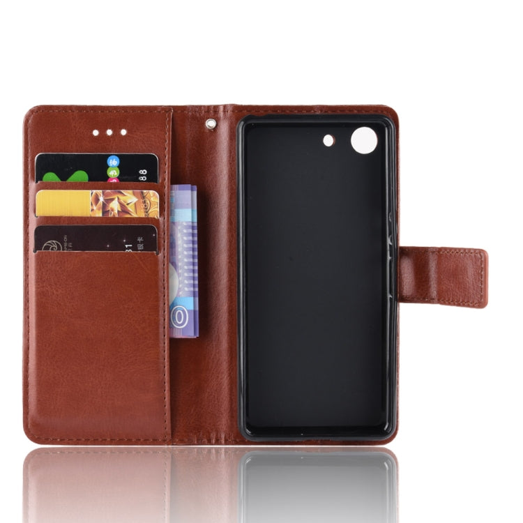 Retro Crazy Horse Texture Horizontal Flip Leather Case for Sony Xperia ACE SO-02L, with Holder & Card Slots & Photo Frame