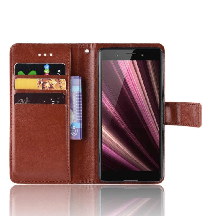 Retro Crazy Horse Texture Horizontal Flip Leather Case for Sony Xperia ACE SO-02L, with Holder & Card Slots & Photo Frame