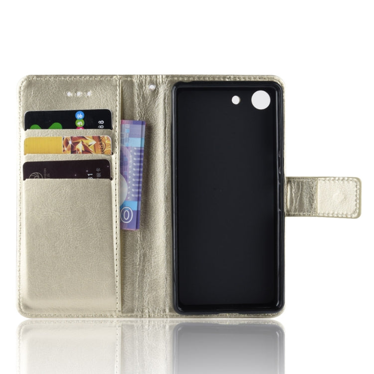 Retro Crazy Horse Texture Horizontal Flip Leather Case for Sony Xperia ACE SO-02L, with Holder & Card Slots & Photo Frame