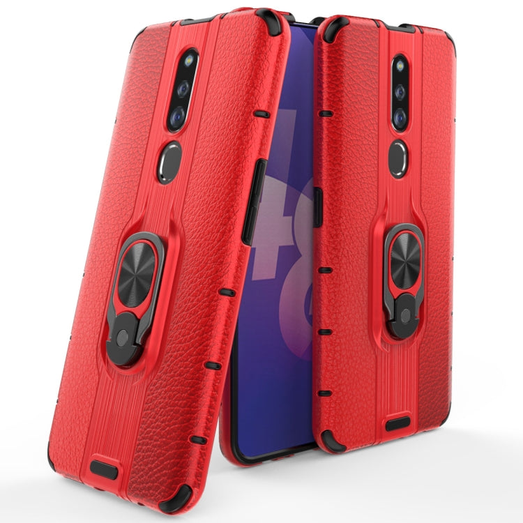 For OPPO F11 Pro Shockproof PC + TPU Case with Ring Holder