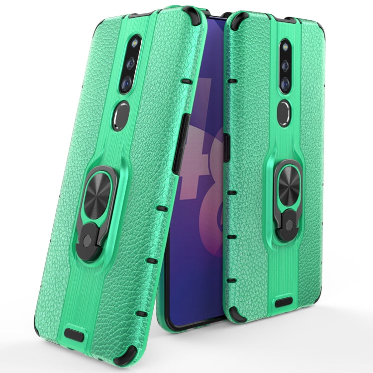 For OPPO F11 Pro Shockproof PC + TPU Case with Ring Holder