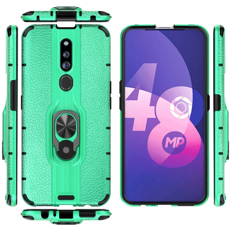 For OPPO F11 Pro Shockproof PC + TPU Case with Ring Holder