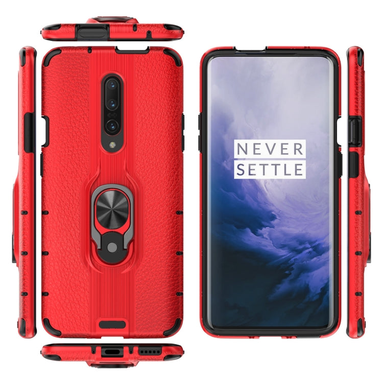 For OnePlus 7 Shockproof PC + TPU Case with Ring Holder