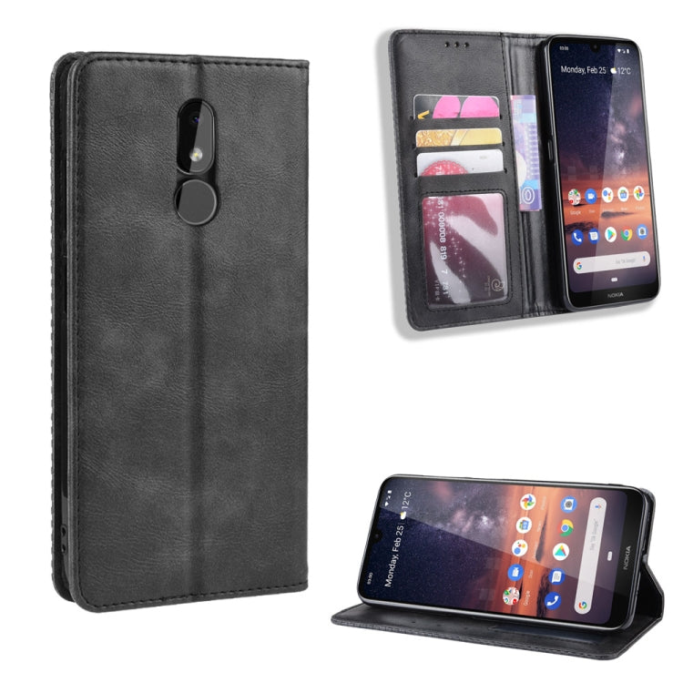 Magnetic Buckle Retro Crazy Horse Texture Horizontal Flip Leather Case for Nokia 3.2, with Holder & Card Slots & Photo Frame
