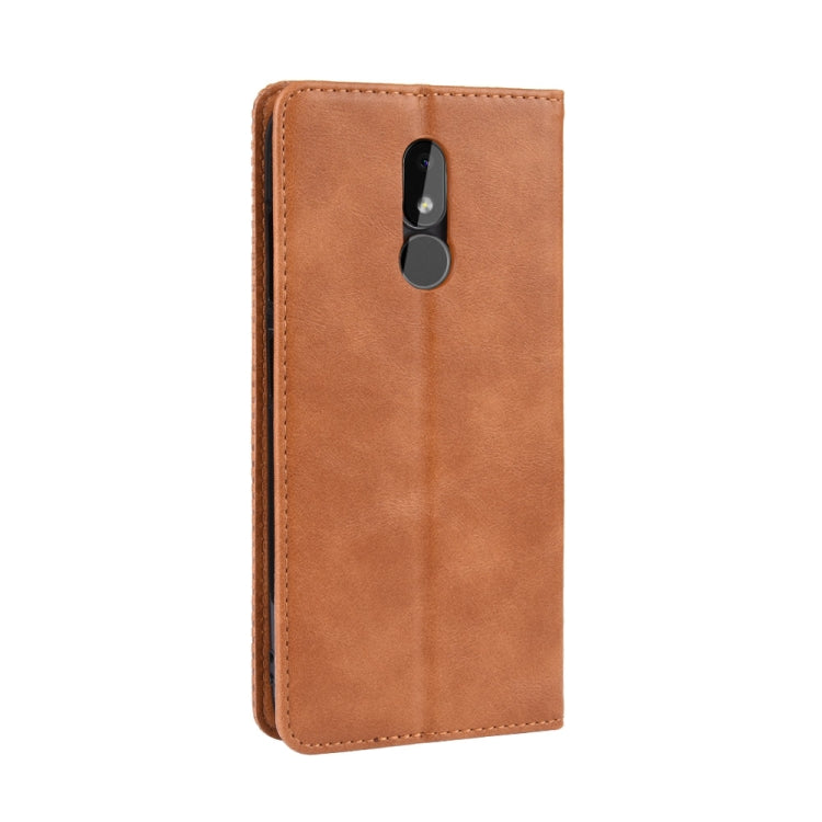Magnetic Buckle Retro Crazy Horse Texture Horizontal Flip Leather Case for Nokia 3.2, with Holder & Card Slots & Photo Frame