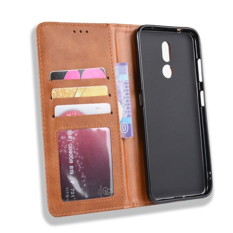 Magnetic Buckle Retro Crazy Horse Texture Horizontal Flip Leather Case for Nokia 3.2, with Holder & Card Slots & Photo Frame